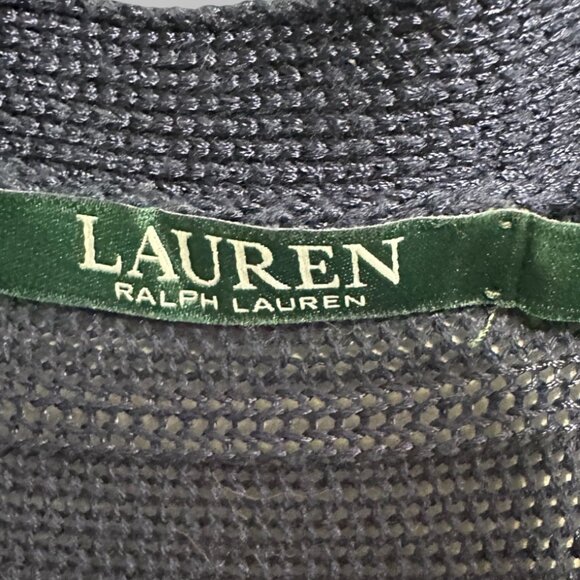 Lauren Ralph Lauren Women's Navy Blue Cable Knit Duster Sweater Cardigan 1X - Picture 3 of 7